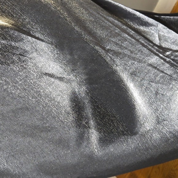 Max Studio Gunmetal Gray Iridescent Bias Cut Elastic Waist Maxi Skirt Size L - Picture 7 of 10